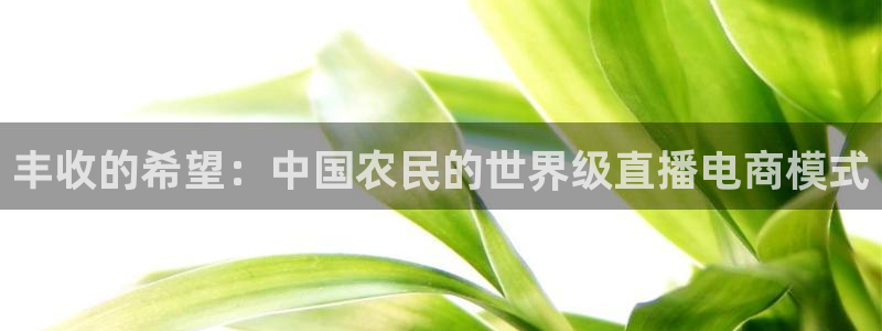看球宝比赛直播在线观看直播吧：丰收的希望：中国农民的世界级直播电商模式